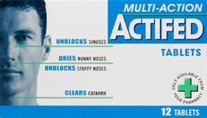 ACTIFED multi action tablets 60mg/2.5mg  12