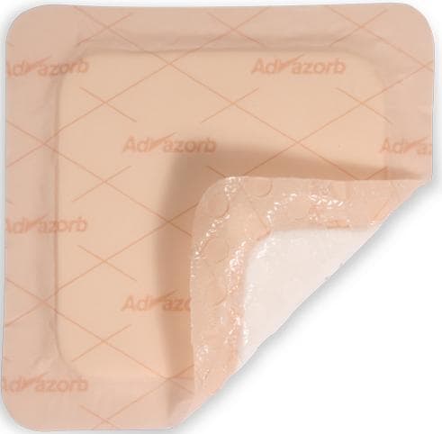ADVAZORB BORDER LITE hydrophilic foam dressing with soft silicone wound contact layer with border 10cm x 10cm