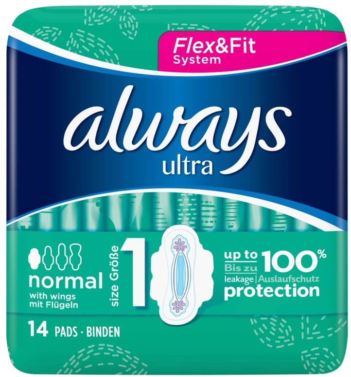 ALWAYS ULTRA sanitary towels pads normal plus  14