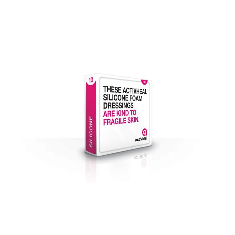 ACTIVHEAL silicone foam non-border dressing 10cm x 10cm