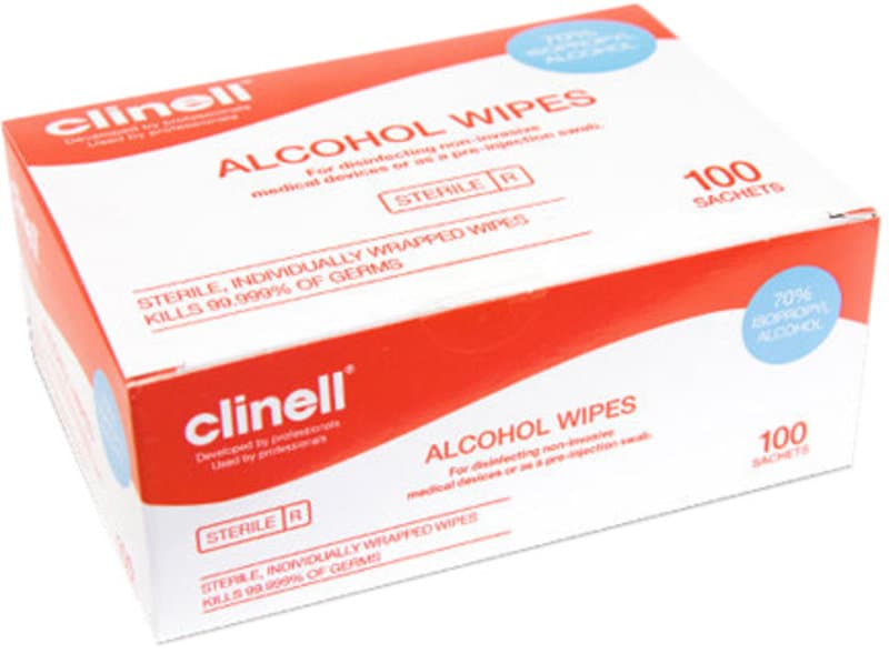 CLINELL alcohol wipes sachets  100