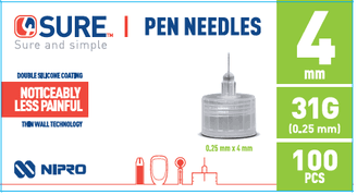 4SURE pen needles 4mm/31G 100