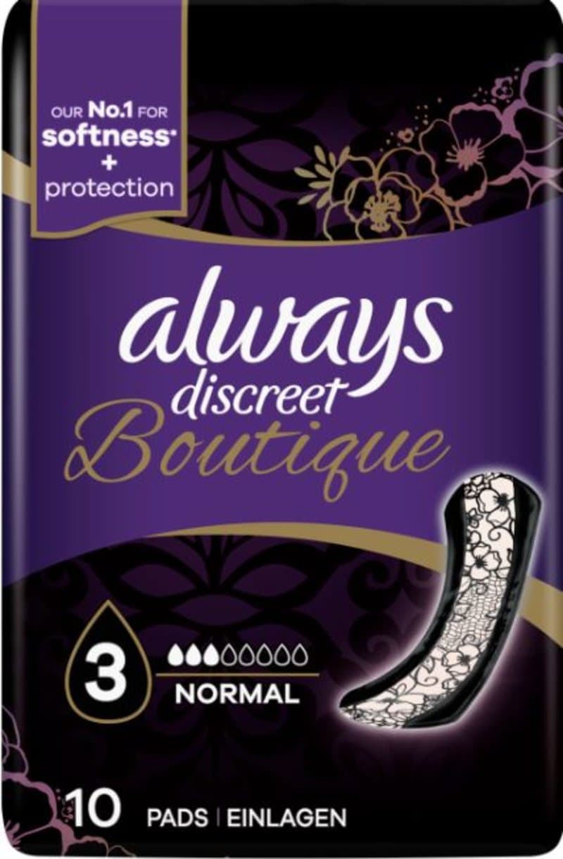 ALWAYS incontinence range discreet boutique pads normal  10