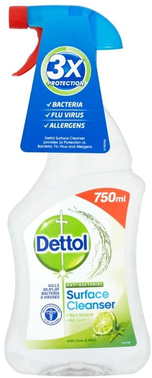 DETTOL anti-bacterial surface cleanser lime & mint 750ml