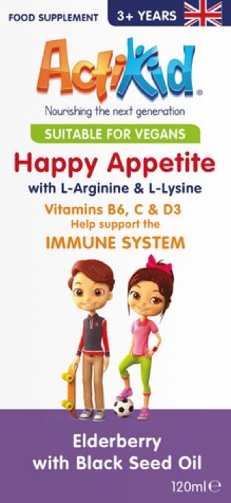 ACTIKID happy appetite elderberry oral solution 120ml