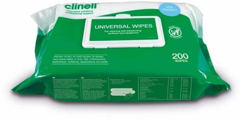 CLINELL wipes cleaning & disinfecting universal biocide  200