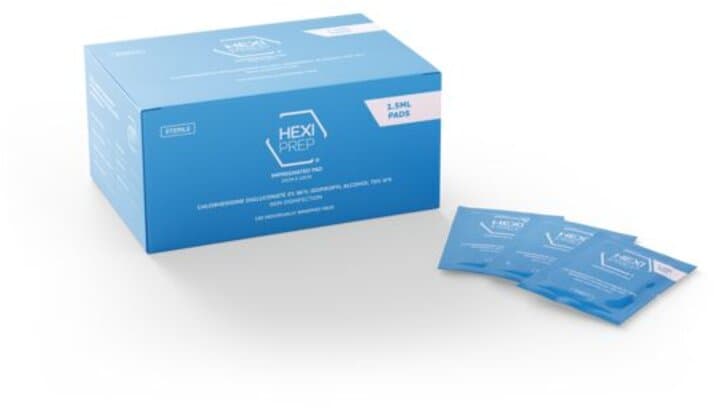 CLINELL wipes hexiprep sachets 2% 1.5ml 100