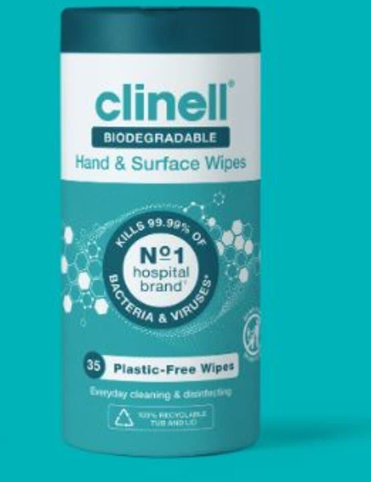 CLINELL wipes biodegradable & plastic free hand & surface  35