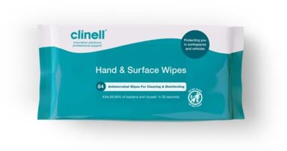 CLINELL wipes antimicrobial hand & surface  84