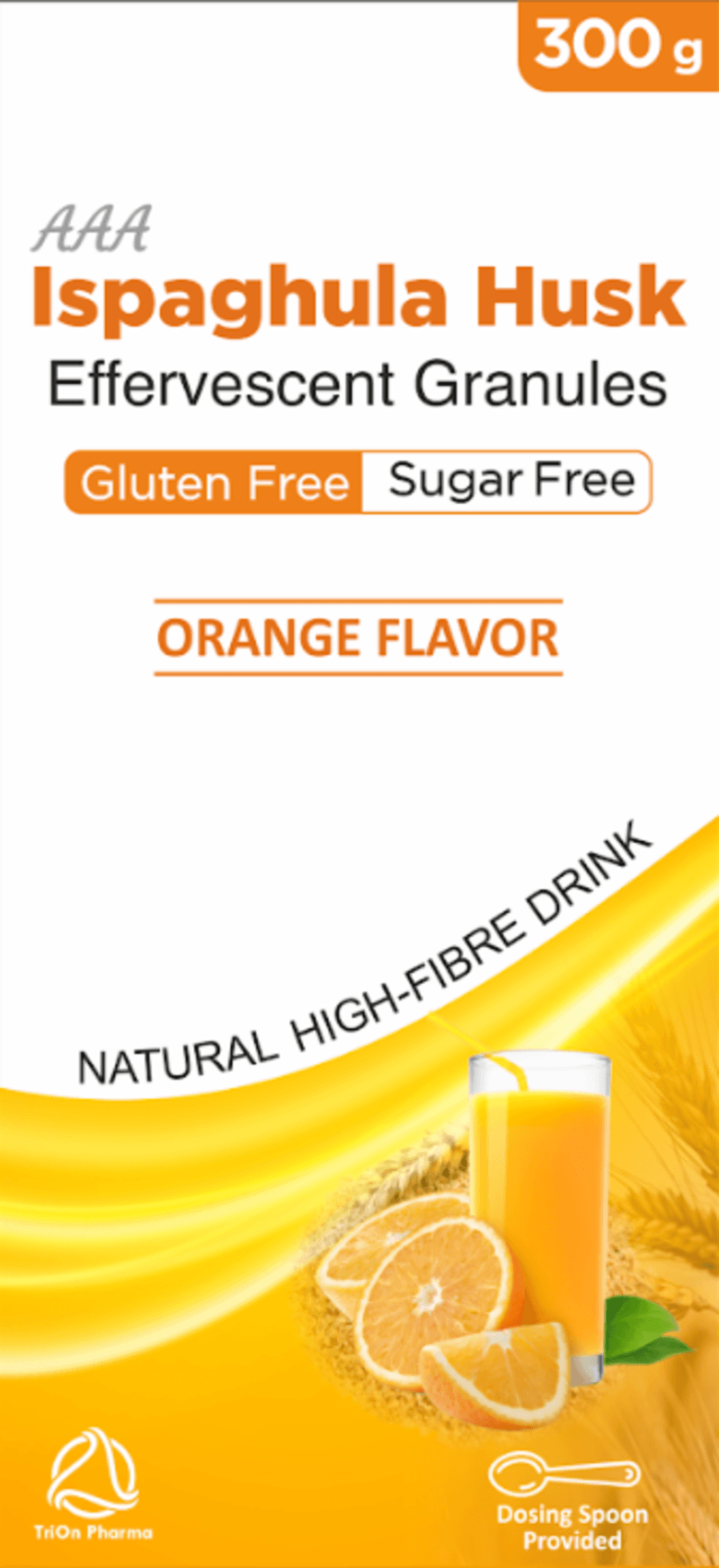 AAA HUSK ispaghula husk effervescent granules orange 300g