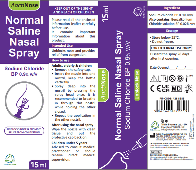 AACTINOSE saline nasal spray 15ml