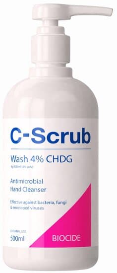 C SCRUB chlorhexidine digluconate 4% antimicrobial wash 500ml