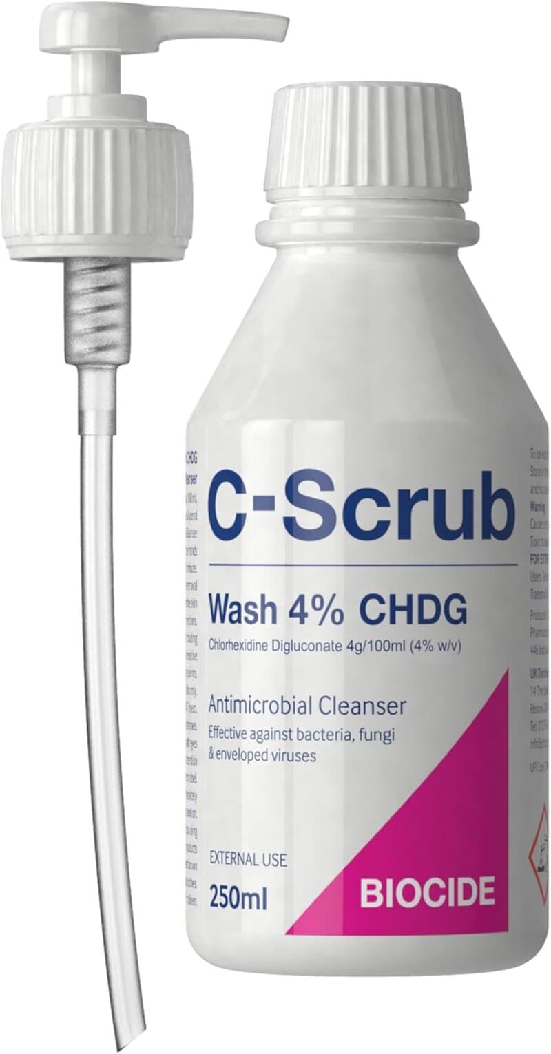 C SCRUB chlorhexidine digluconate 4% antimicrobial wash 250ml
